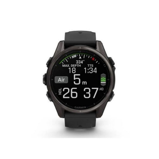 Garmin Fenix 8 AMOLED 47mm Sapphire Carbon Gray DLC Titanium - Black/Pebble Gray Silicone Smart Watch