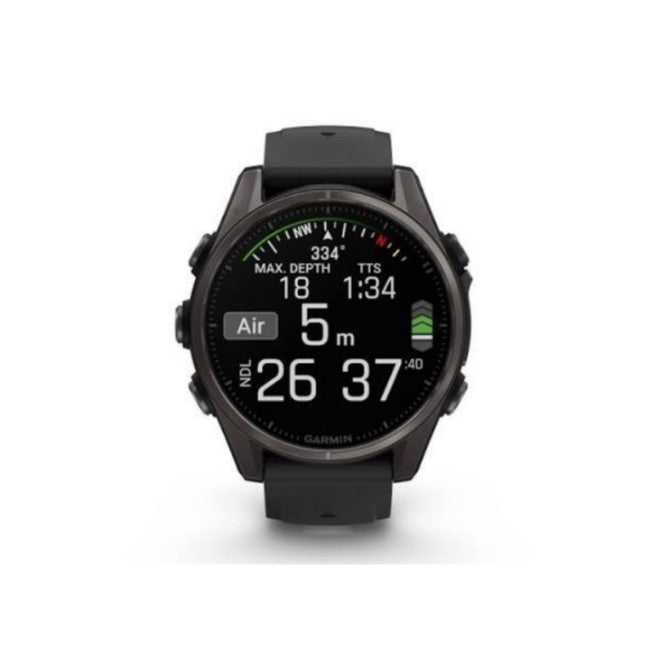 Garmin Fenix 8 AMOLED 47mm Sapphire Carbon Gray DLC Titanium - Black/Pebble Gray Silicone Smart Watch