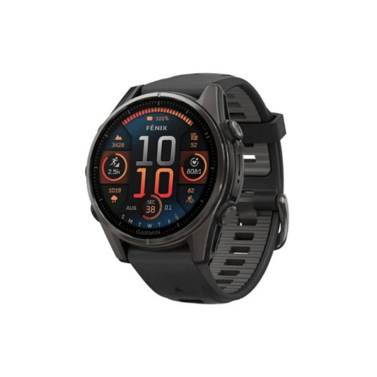 Garmin Fenix 8 AMOLED 43mm Sapphire Carbon Gray DLC Titanium - Black/Pebble Gray Silicone Smart Watch