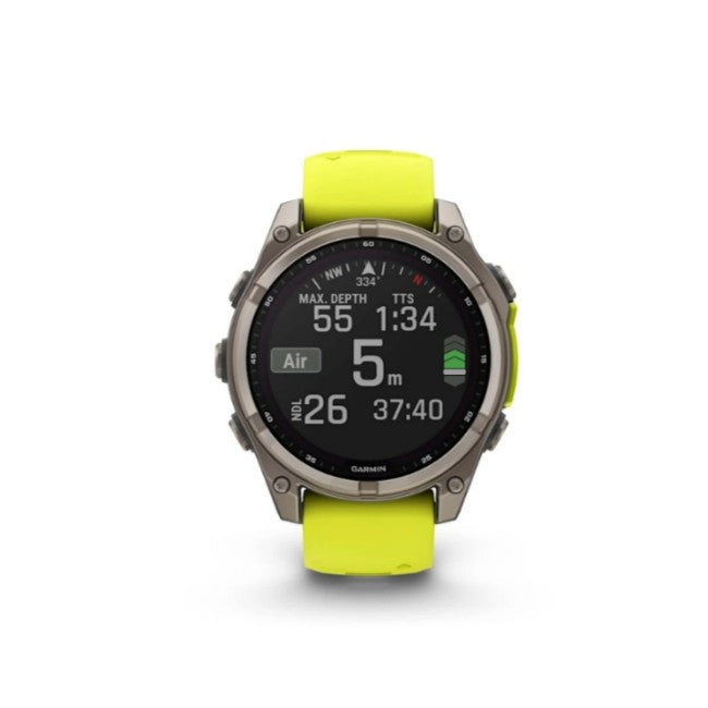Garmin Fenix 8 AMOLED 47mm Sapphire Solar Amp Yellow/Graphite Silicone Smart Watch