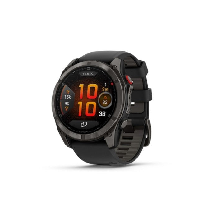 Garmin Fenix 8 Pro AMOLED 51mm Sapphire Charcoal Grey Titanium – Black Silicone Smart Watch