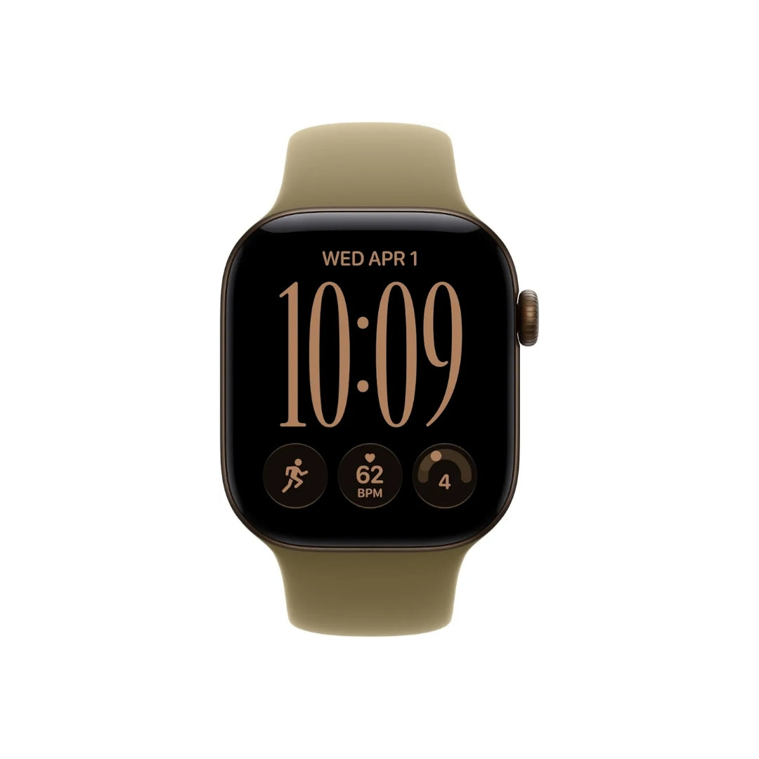 Apple Watch Series 12 46MM Dark Bronze Aluminum GPS – Olive Sport Band