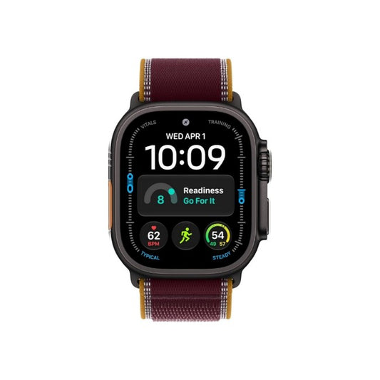 Apple Watch Ultra 4 49MM Black Titanium GPS + Cellular – Burgundy Trail Loop Band