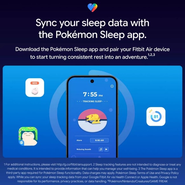 Google Fitbit Air Pokémon Sleep Special Edition